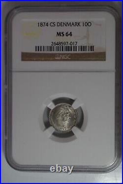 10 øre 1874 NGC MS64