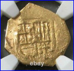 1598-1621 Gold Spain Escudo Philip III Cob Seville Mint Ngc Au 53