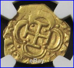 1598 -1621 S Gold Spain 1 Escudo Felipe III Cob Seville Mint Ngc About Unc 53