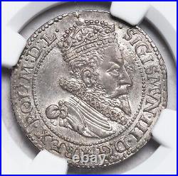 1599, Poland, Sigismund III Vasa. Silver 6 Groszy Coin. Malborg mint! NGC AU-58