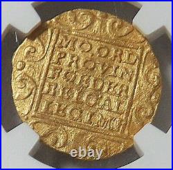 1724 Gold Netherlands Ducat Trade Coin Akerandam Shipwreck Ngc Mint State 61