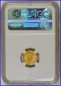 1747-M 1/2 Escudo Gold Coin of Spain, Madrid Mint, Ferdinand VI, NGC Graded XF45
