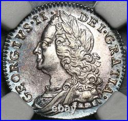1758 NGC AU 58 George II 6 Pence Great Britain Near Mint Silver Coin (20082001C)