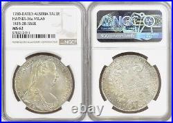 1780, Italy. Silver Maria Theresa Thaler Coin. (1815-1821) Milan mint! NGC MS62