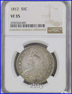 1812 Capped Bust Half Dollar 50C NGC VF35 Nice Earlier Silver Coin Mint Luster
