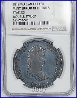 1819 Mexico 8 Reales Mint Error Double Struck NGC XF Details