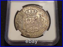1819 lima peru 8 reales NGC au mint luster ab uncirculated world crown peso coin