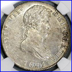 1821 NGC MS 60 Guatemala 8 Reales Spain Colony Mint State Silver Coin 18072302C