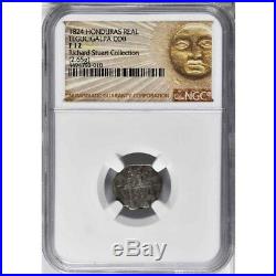 1824 Honduras 1 Real, Tegucigalpa Mint, NGC F 12, Seldom Offered Cob Coinage