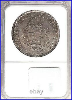 1826 Peru 8 reales Lima silver crown peso NGC MS 63 SECOND FINEST Mint Republic