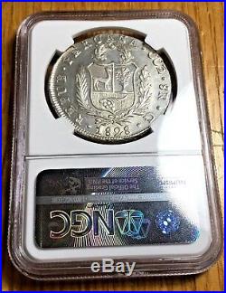 1828 G Peru 8 reales Cuzco Cusco NGC UNCIRCULATED Mint pcgs Not Lima Republic