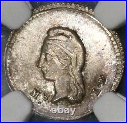 1843-Mo NGC MS 65 Mexico 1/4 Real Silver Mint State Coin (19032801C)