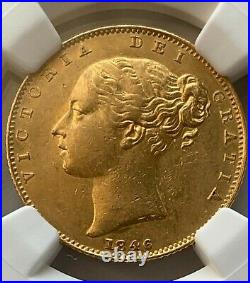 1846 Victoria full gold sovereign in near mint state (NGC graded AU58)
