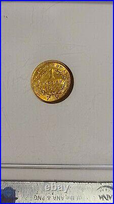 1853 Gold dollar $1 AU58 near mint