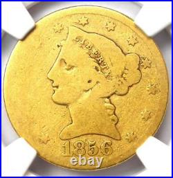 1856-S Liberty Gold Half Eagle $5 NGC AG3 Rare Date S Mint Gold Coin
