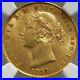 1857 Australia Queen Victoria Sydney Mint Half Sovereign Gold Coin NGC MS 63