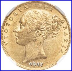 1857 Full Gold Sovereign NGC MS61 Victoria Young Head Royal Mint