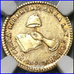 1860/59-Mo MS 62 Mexico Gold 1/2 Escudo Mint State Coin (20110202C)