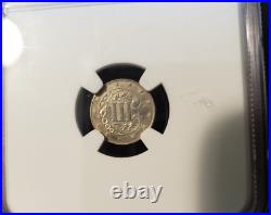 1861 3c Silver NGC AU Details pretty coin