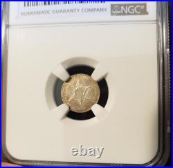 1861 3c Silver NGC AU Details pretty coin