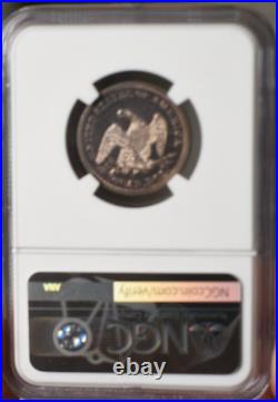 1862 US Seated Liberty Quarter NGC PF 63 Stunning Coin