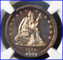 1862 US Seated Liberty Quarter NGC PF 63 Stunning Coin