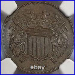 1867 2c piece, NGC MS62 BN, 2 Cents Unc