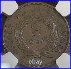 1867 2c piece, NGC MS62 BN, 2 Cents Unc