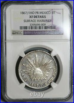 1867-Ho NGC XF Det Mexico 4 Reales Rare Hermosillo Mint Silver Coin (19122902C)