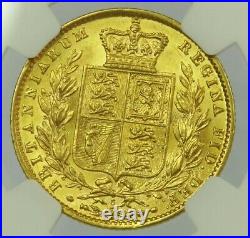 1869 Gold Great Britain Victoria Young Head Shield Sovereign Ngc Mint State 62