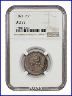 1872 25c Ngc Au55