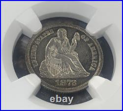 1872 Seated Liberty Dime NGC PF 62 CAMEO Proof Strike