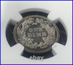 1872 Seated Liberty Dime NGC PF 62 CAMEO Proof Strike