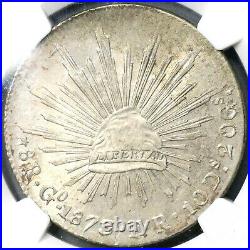 1873-Go NGC MS 61 Mexico 8 Reales Mint State Guanajuato Silver Coin (19060301C)
