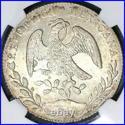 1873-Go NGC MS 61 Mexico 8 Reales Mint State Guanajuato Silver Coin (19060301C)