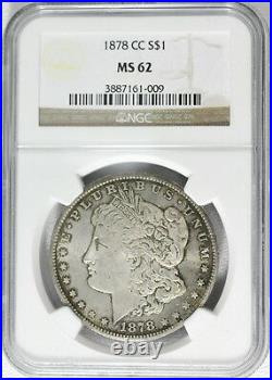 1878-CC US Mint Morgan Silver $1 Dollar MS 62 NGC Graded Carson City Coin
