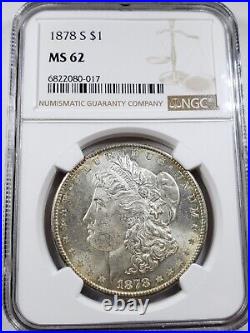 1878-S Morgan Silver Dollar, NGC MS-62