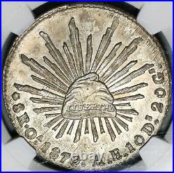 1879-Oa NGC MS 62 Mexico 8 Reales Oaxaca Mint Scarce Silver Coin (20081901C)