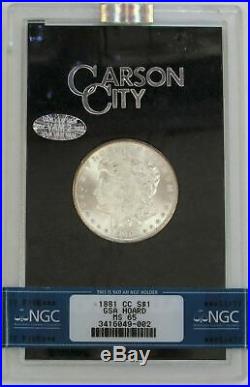 1881 CC Carson City Gsa Ngc Mint State 65 Morgan Silver Dollar Gsa Hoard