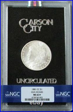 1881 CC Carson City Morgan Silver Dollar Gsa Hoard Ngc Mint State 63+