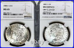 1881-S MS63 Morgan Silver DollarsSilver Coin NGC Mint State 63 Proof-Like Look