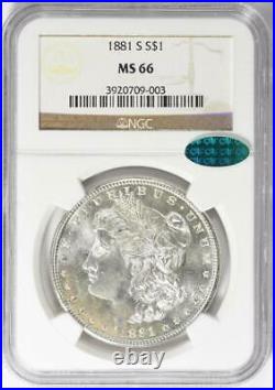 1881-S Morgan Silver Dollar NGC MS-66 CAC Mint State 66 CAC