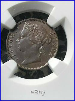 1884 Straits Settlements 1/4 Cent NGC MS62 Brown Lot#G652 Nice UNC