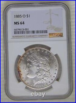 1885 O Morgan Silver Dollar COIN, NGC MS64, NICE TONING