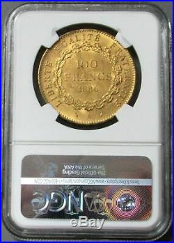 1886 A Gold France 100 Francs Standing Genius Coin Ngc Mint State 63