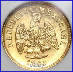 1888-Cn NGC MS 63 Mexico Gold 1 Peso Coin Culiacan Mint State (19102401C)