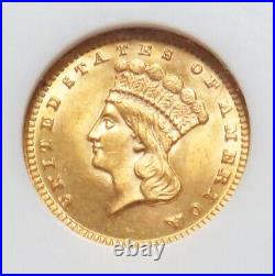 1888 Gold USA Princess Head $1 Dollar Early Ngc Mint State 63 Pq++