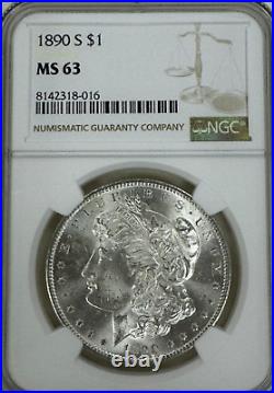 1890-S $1 Morgan Silver Dollar NGC MS 63