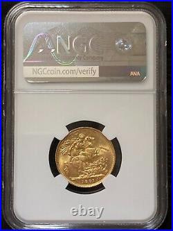 1891 Gold Sovereign, Sydney mint, Victoria, slabbed by NGC MS61