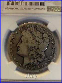 1892-cc Morgan Silver Dollar Key Date Ngc G6 Carson City Mint